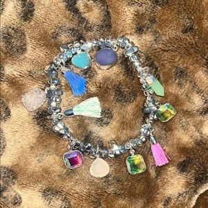 Colorful Charm Bracelet with Tassels